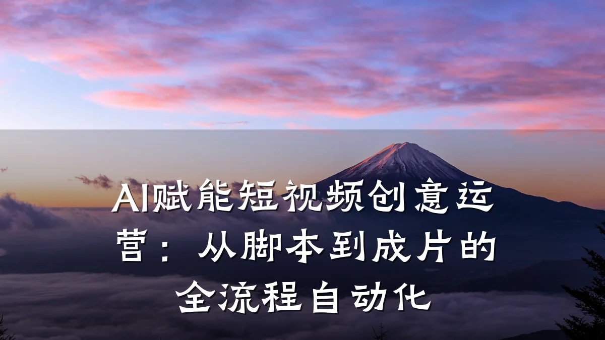 AI赋能短视频创意运营:从脚本到成片的全流程自动化