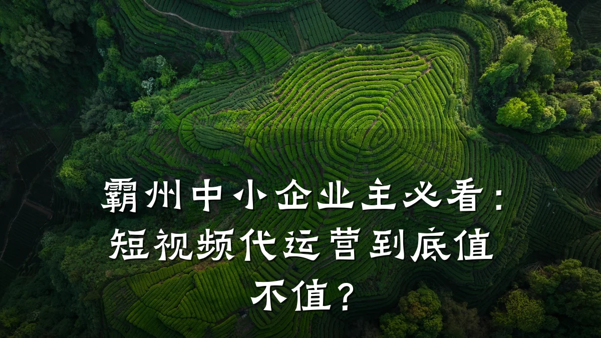 霸州中小企业主必看:短视频代运营到底值不值?