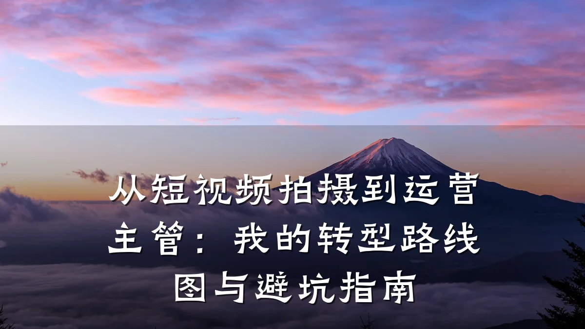 从短视频拍摄到运营主管:我的转型路线图与避坑指南