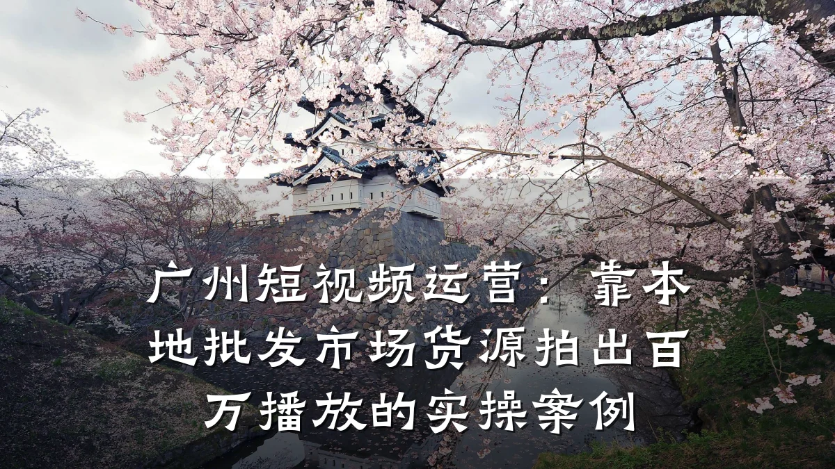 广州短视频运营：靠本地批发市场货源拍出百万播放的实操案例