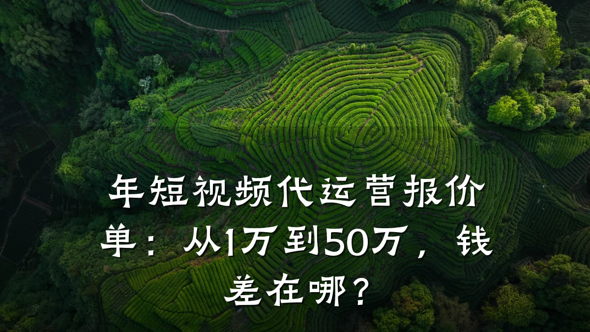 年短视频代运营报价单:从1万到50万,钱差在哪?