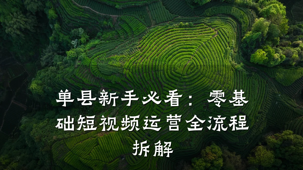 单县新手必看:零基础短视频运营全流程拆解