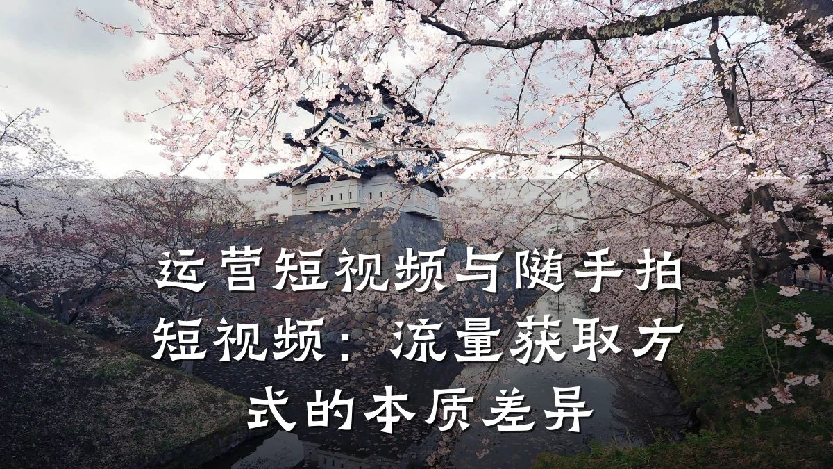 运营短视频与随手拍短视频:流量获取方式的本质差异