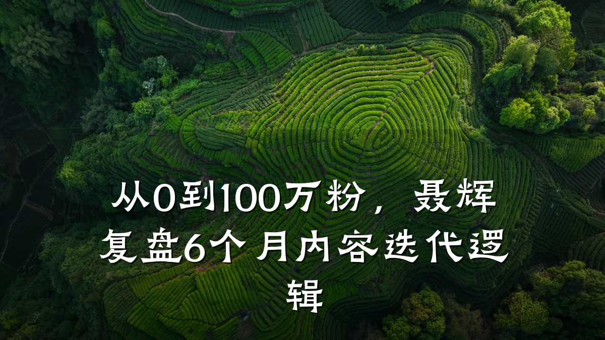 从0到100万粉，聂辉复盘6个月内容迭代逻辑