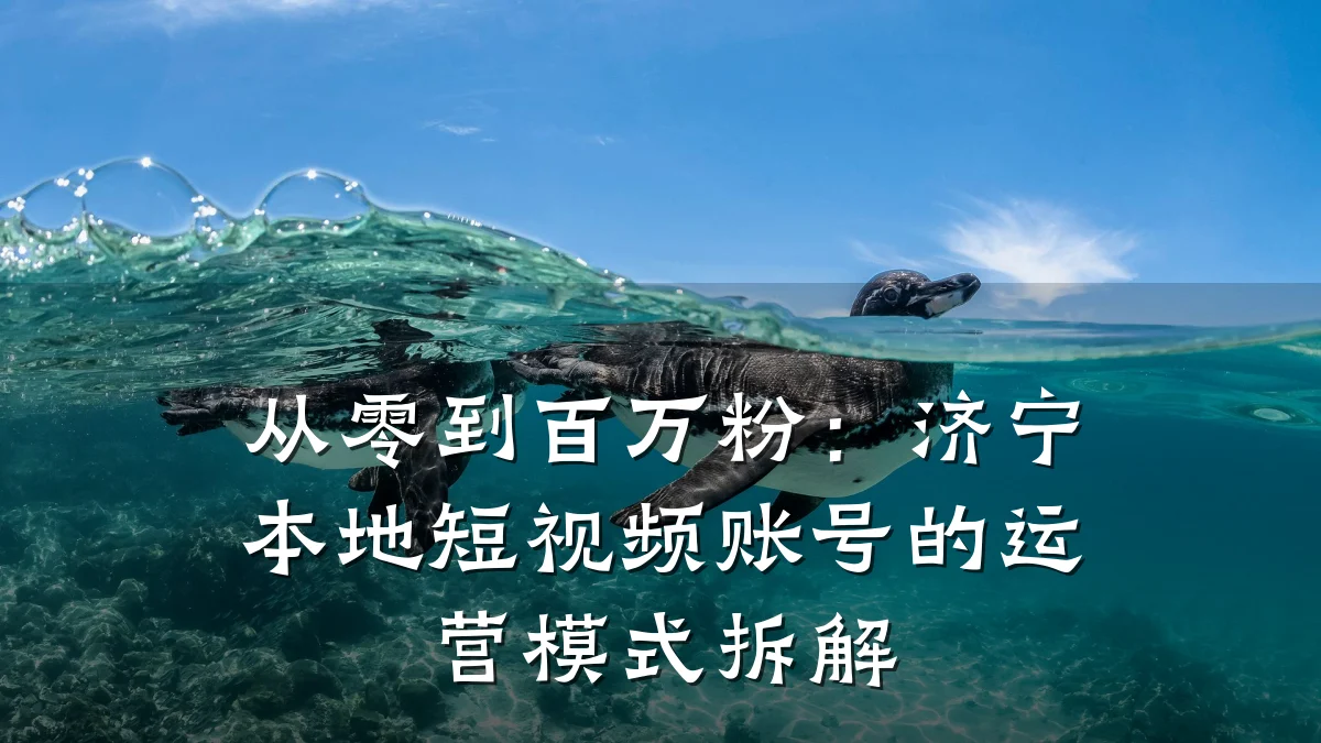 从零到百万粉：济宁本地短视频账号的运营模式拆解
