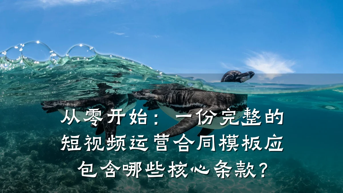 从零开始：一份完整的短视频运营合同模板应包含哪些核心条款？