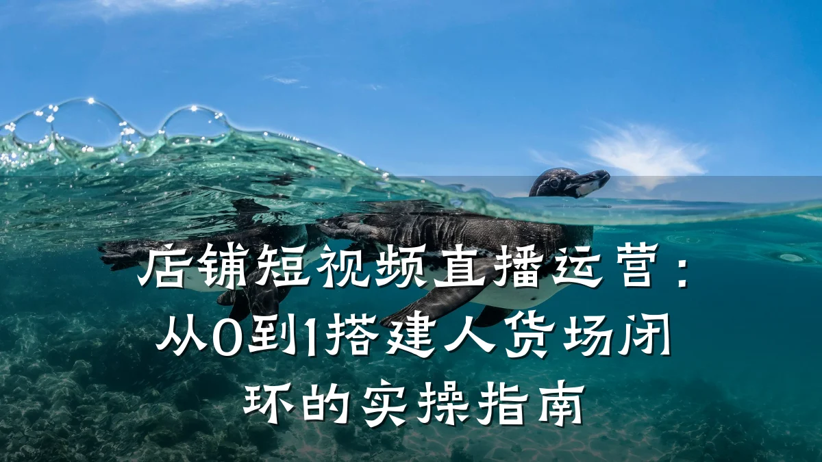 店铺短视频直播运营：从0到1搭建人货场闭环的实操指南