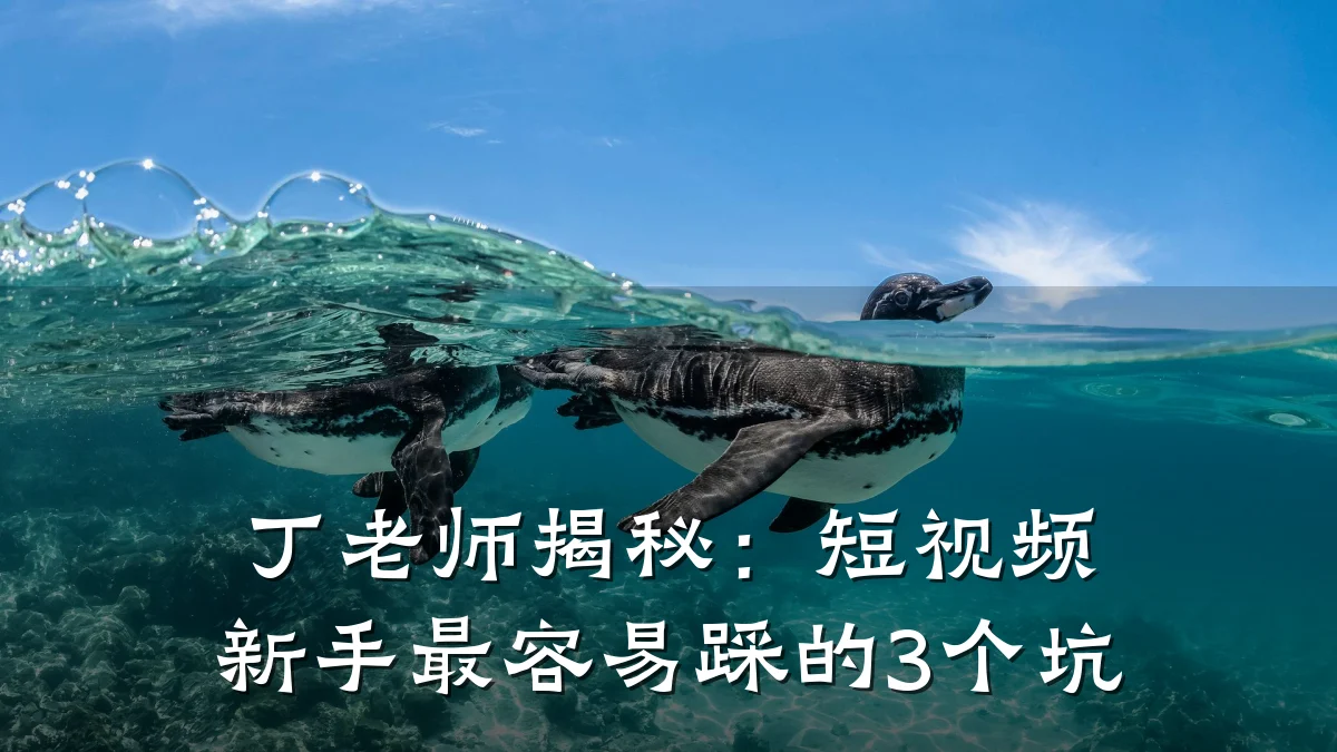 丁老师揭秘：短视频新手最容易踩的3个坑