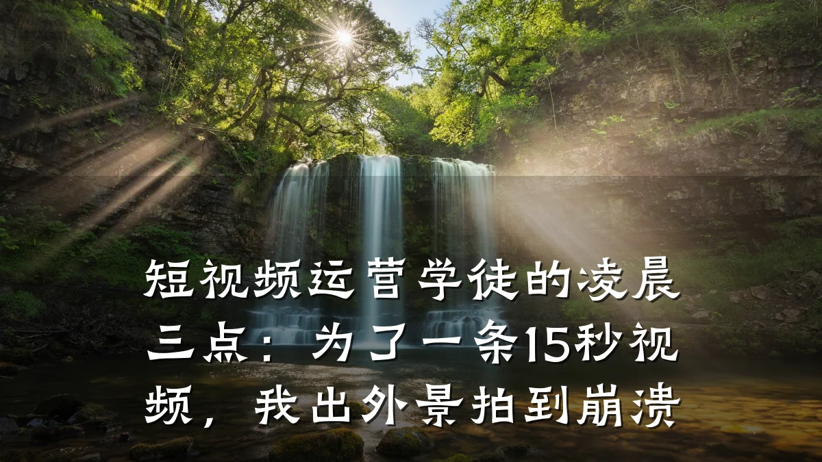短视频运营学徒的凌晨三点:为了一条15秒视频,我出外景拍到崩溃