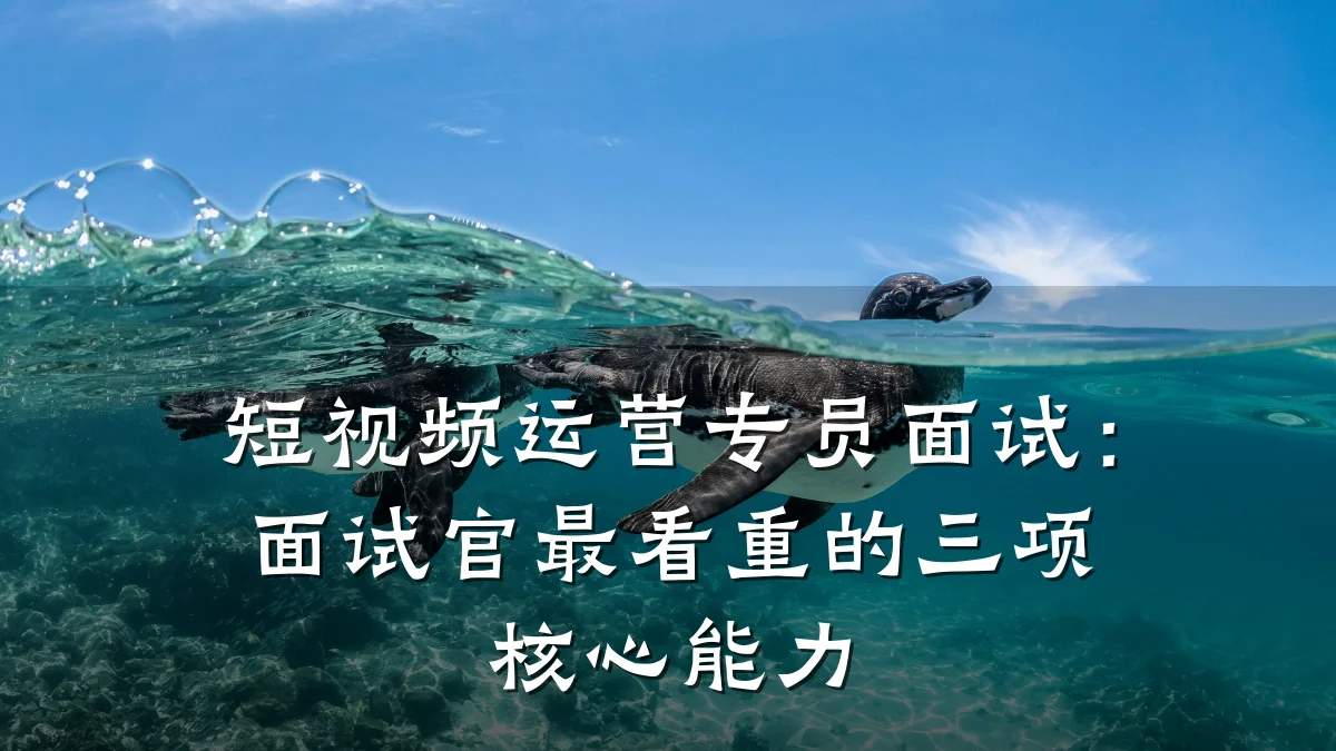 短视频运营专员面试:面试官最看重的三项核心能力