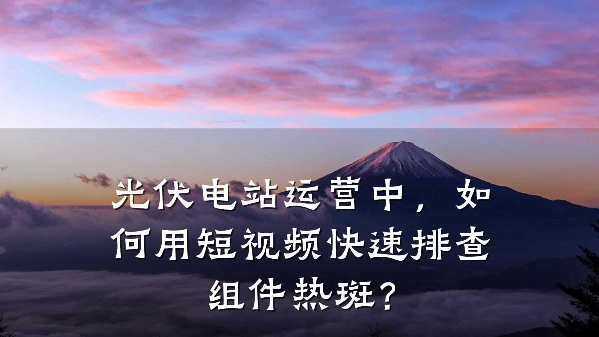 光伏电站运营中，如何用短视频快速排查组件热斑？