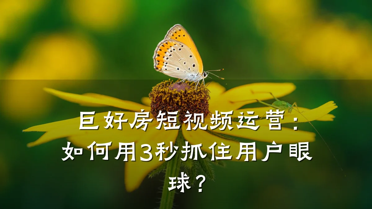 巨好房短视频运营：如何用3秒抓住用户眼球？
