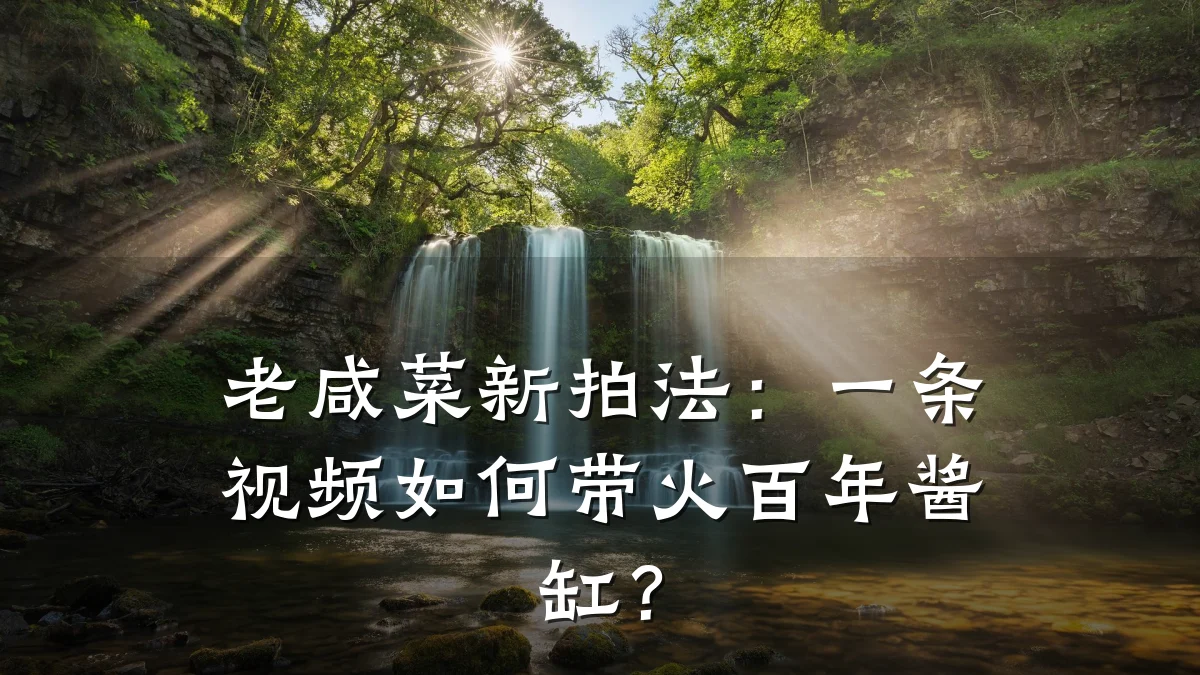 老咸菜新拍法：一条视频如何带火百年酱缸？