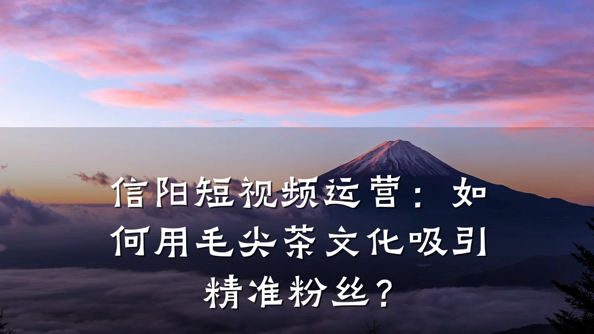 信阳短视频运营：如何用毛尖茶文化吸引精准粉丝？