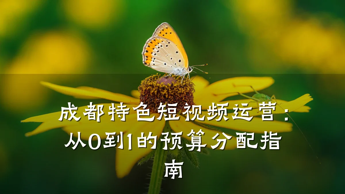 成都特色短视频运营：从0到1的预算分配指南