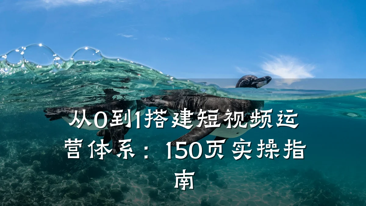 从0到1搭建短视频运营体系：150页实操指南