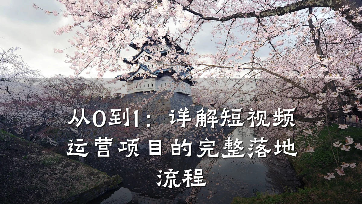 从0到1：详解短视频运营项目的完整落地流程