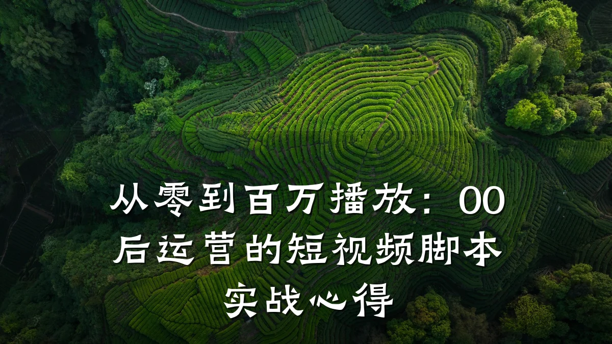 从零到百万播放：00后运营的短视频脚本实战心得