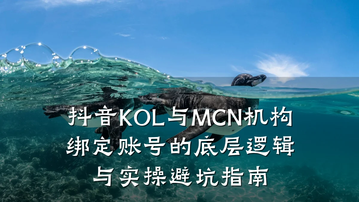 抖音KOL与MCN机构绑定账号的底层逻辑与实操避坑指南