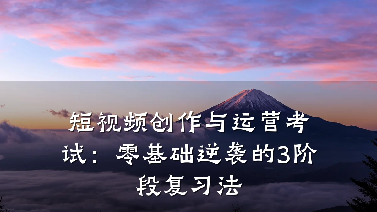 短视频创作与运营考试：零基础逆袭的3阶段复习法