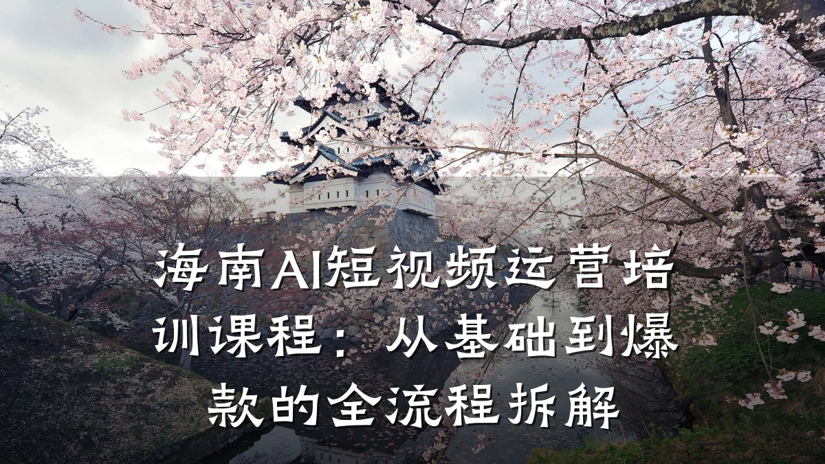 海南AI短视频运营培训课程：从基础到爆款的全流程拆解