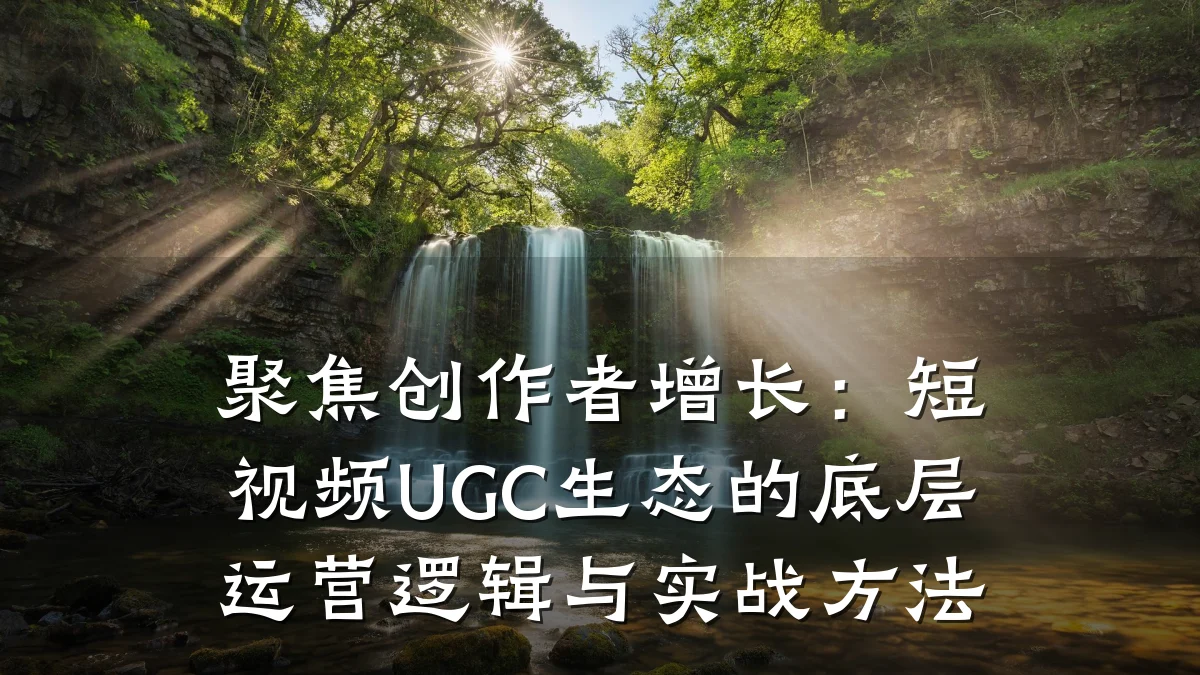 聚焦创作者增长：短视频UGC生态的底层运营逻辑与实战方法