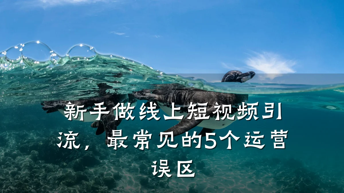 新手做线上短视频引流，最常见的5个运营误区