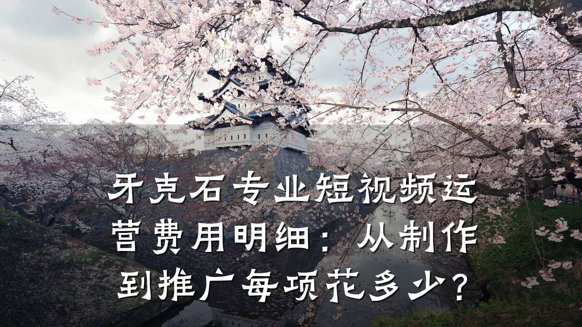 牙克石专业短视频运营费用明细：从制作到推广每项花多少？