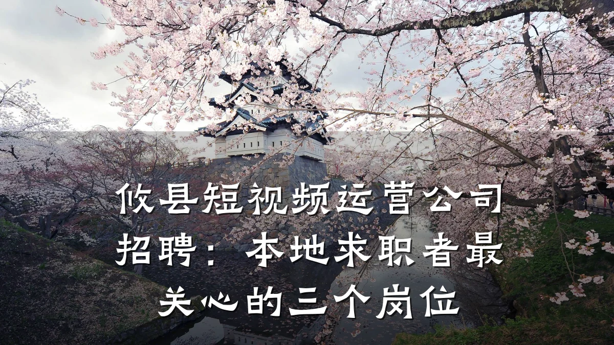 攸县短视频运营公司招聘：本地求职者最关心的三个岗位
