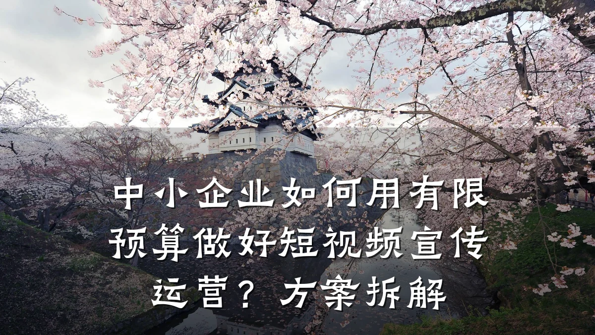 中小企业如何用有限预算做好短视频宣传运营？方案拆解