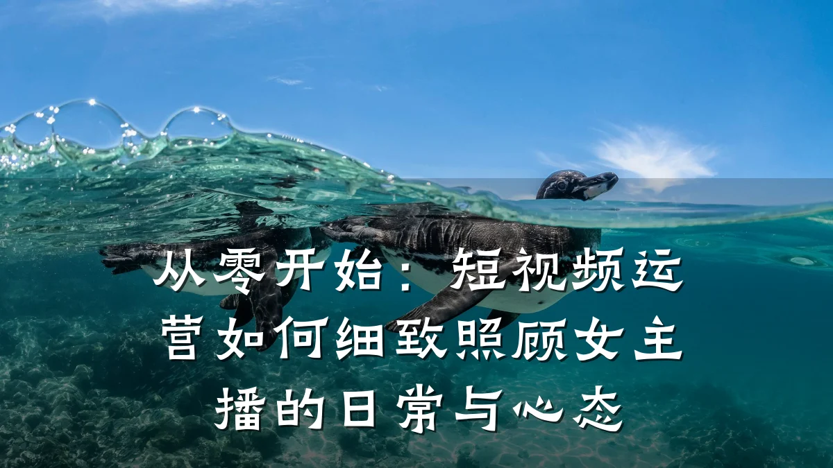 从零开始：短视频运营如何细致照顾女主播的日常与心态