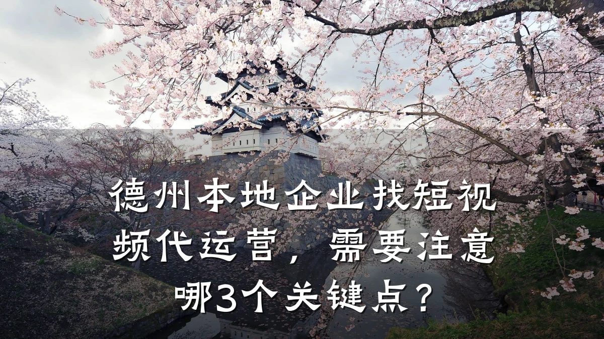 德州本地企业找短视频代运营，需要注意哪3个关键点？