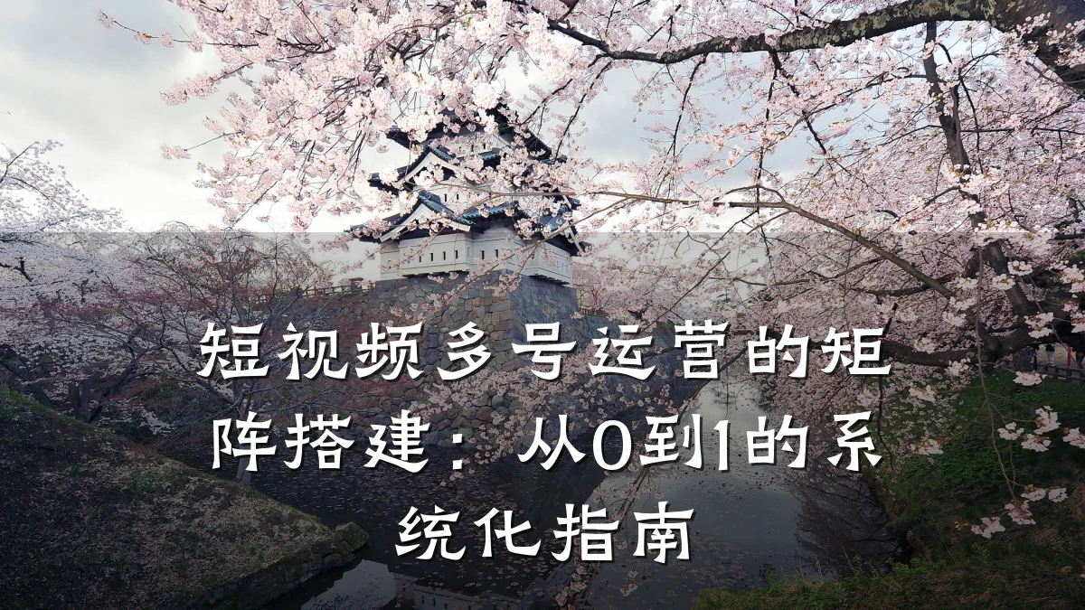 短视频多号运营的矩阵搭建：从0到1的系统化指南