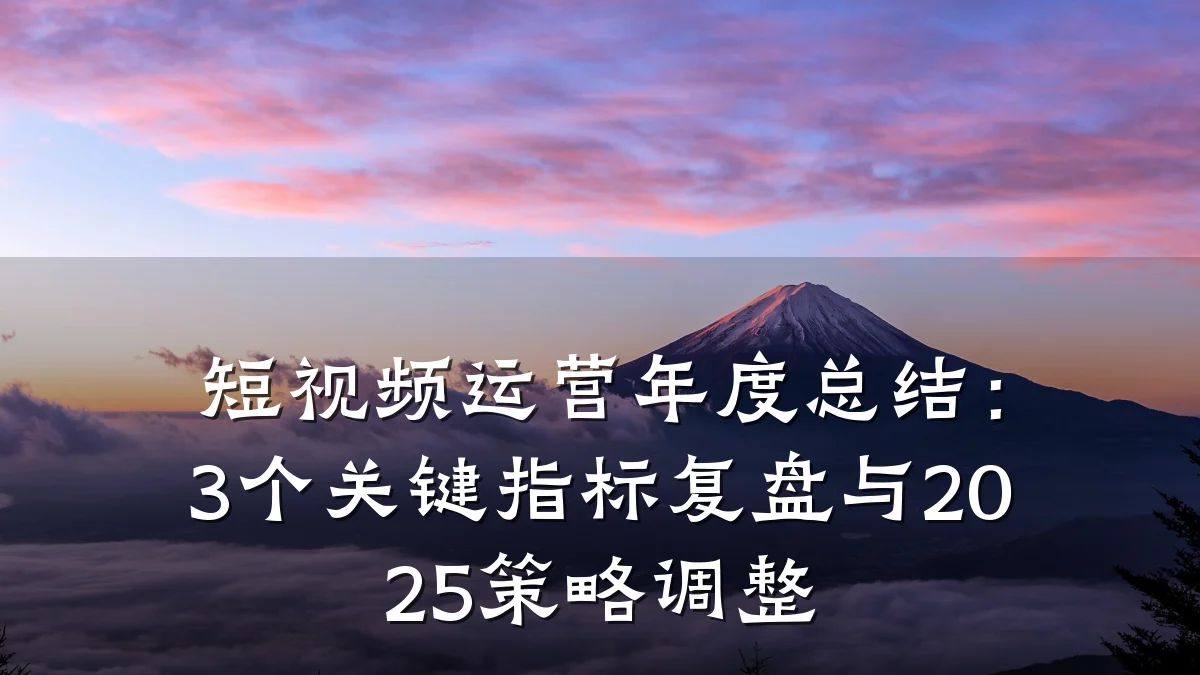 短视频运营年度总结：3个关键指标复盘与2025策略调整