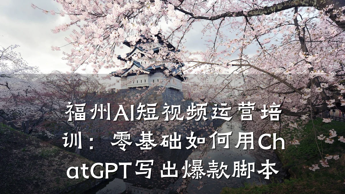 福州AI短视频运营培训：零基础如何用ChatGPT写出爆款脚本