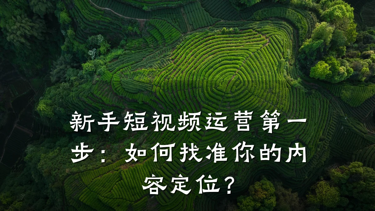 新手短视频运营第一步：如何找准你的内容定位？