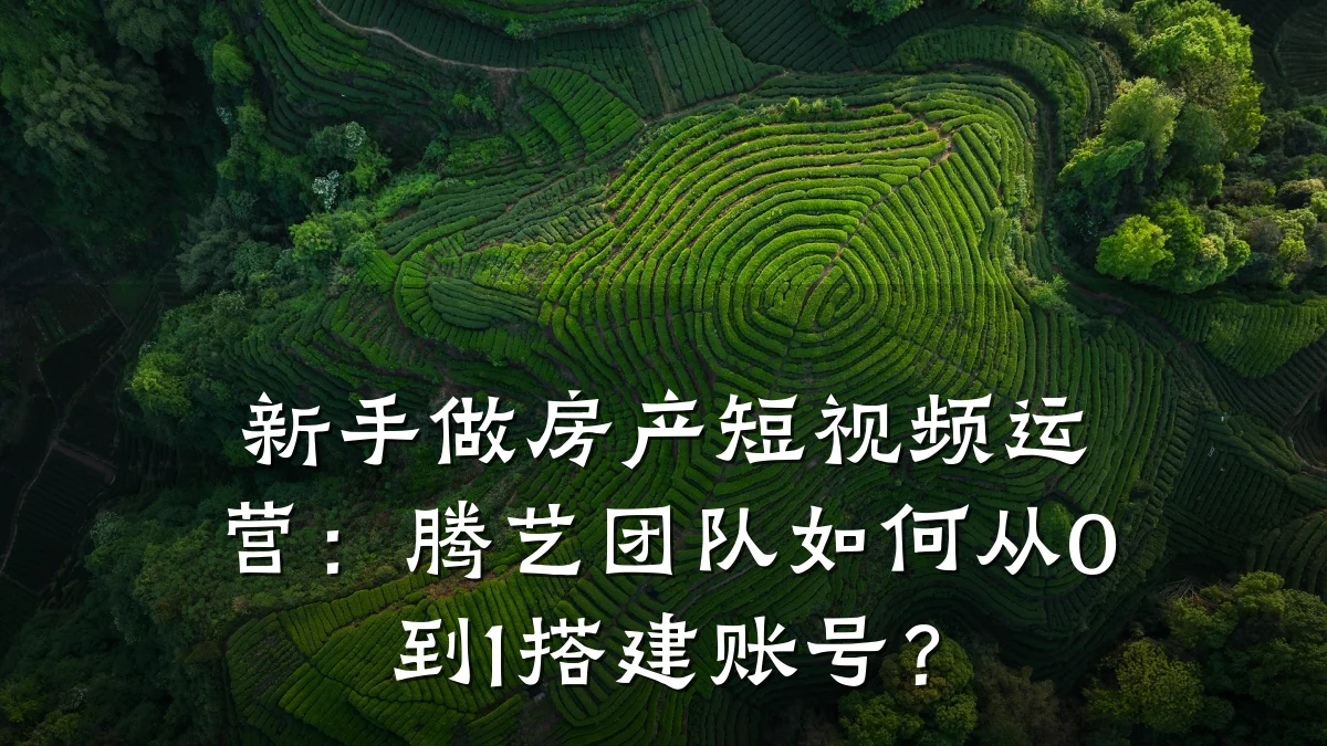 新手做房产短视频运营：腾艺团队如何从0到1搭建账号？
