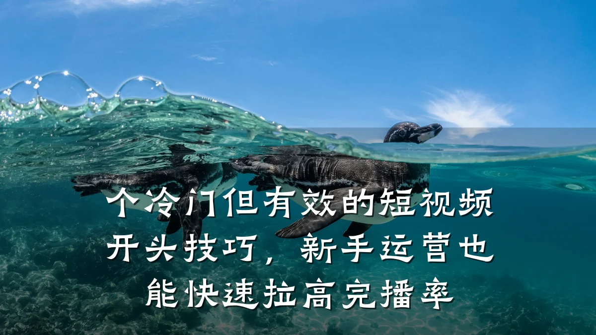 个冷门但有效的短视频开头技巧，新手运营也能快速拉高完播率