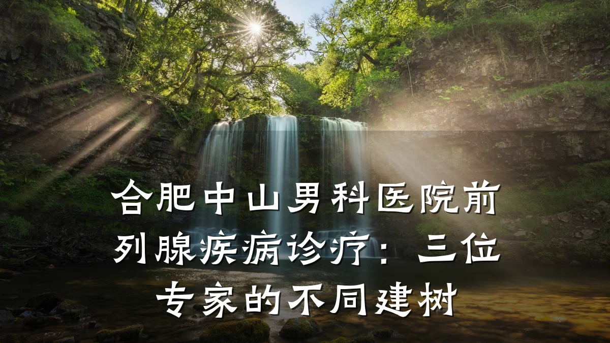合肥中山男科医院前列腺疾病诊疗：三位专家的不同建树
