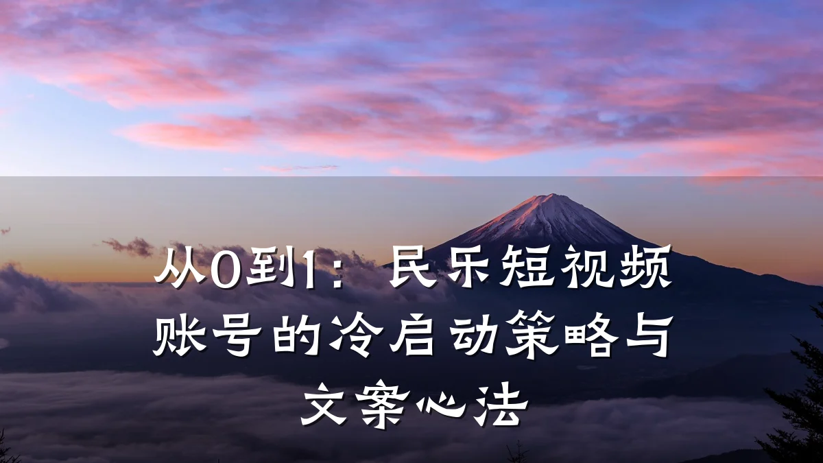 从0到1：民乐短视频账号的冷启动策略与文案心法