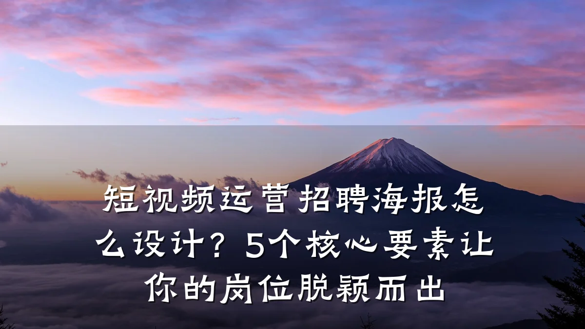 短视频运营招聘海报怎么设计？5个核心要素让你的岗位脱颖而出