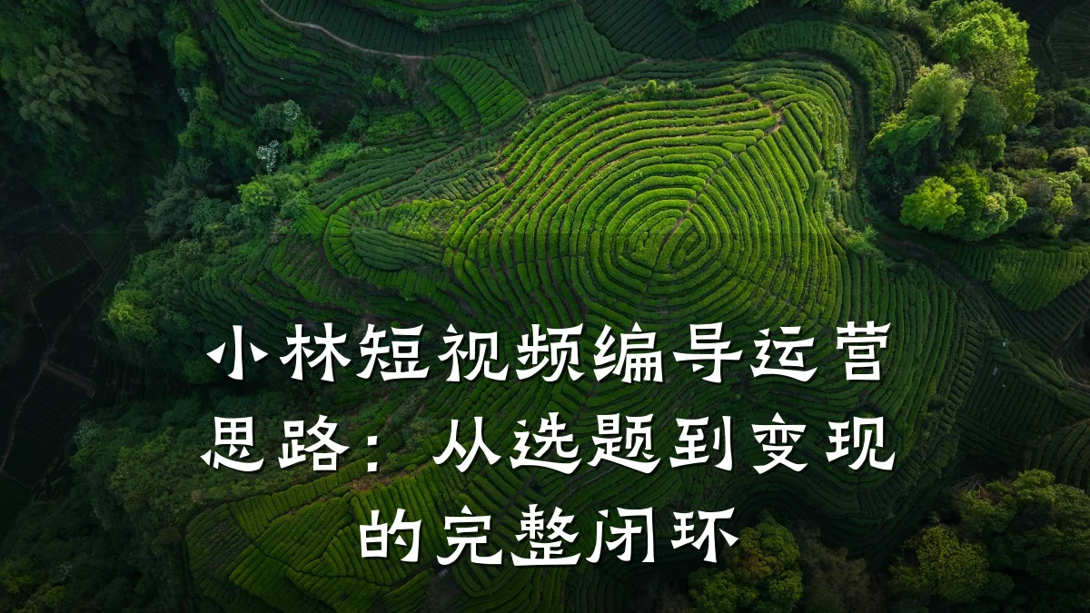 小林短视频编导运营思路：从选题到变现的完整闭环