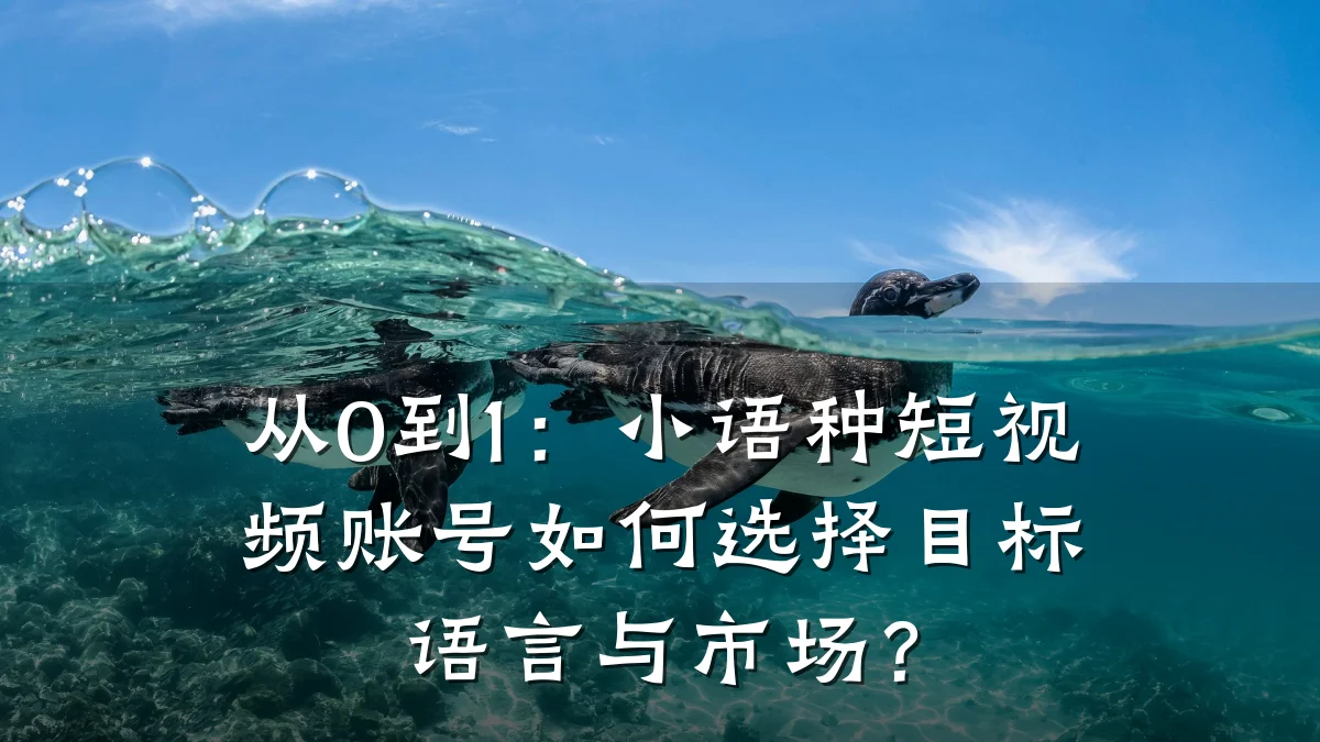 从0到1：小语种短视频账号如何选择目标语言与市场？