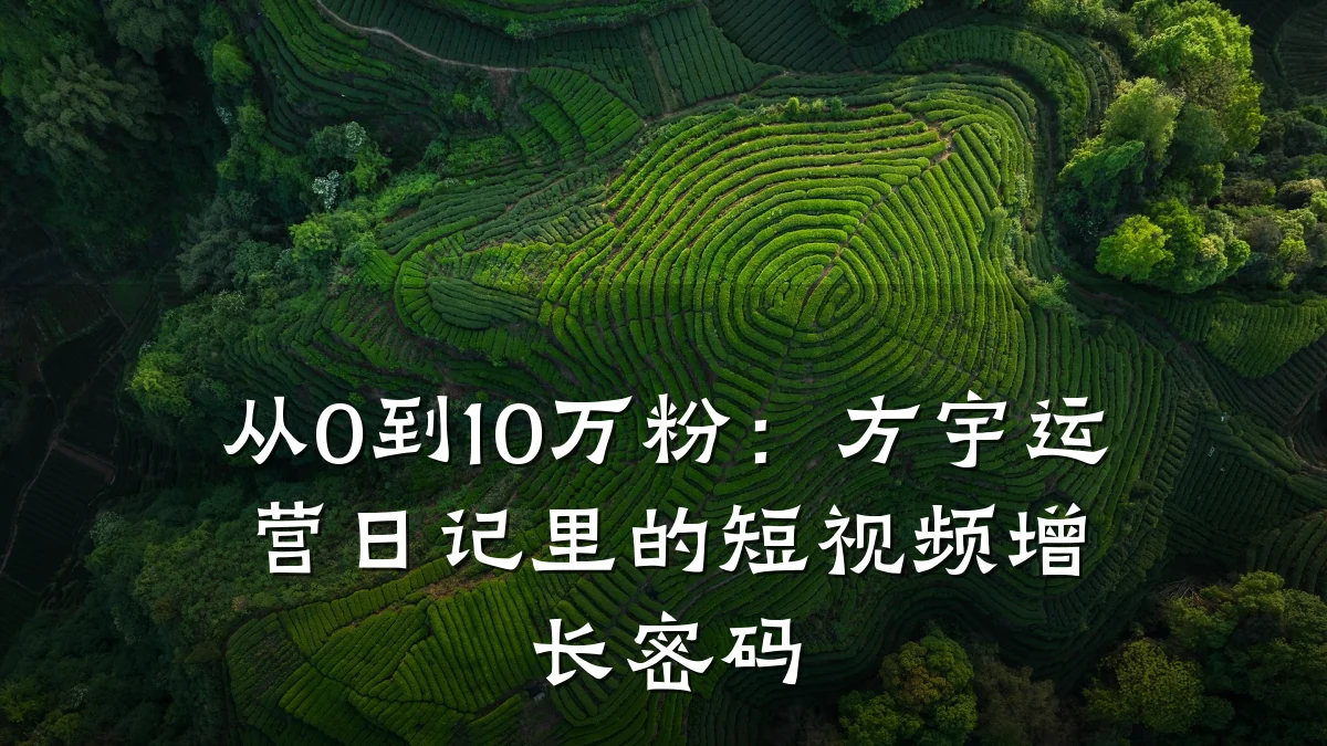 从0到10万粉：方宇运营日记里的短视频增长密码