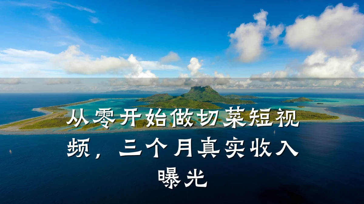 从零开始做切菜短视频，三个月真实收入曝光