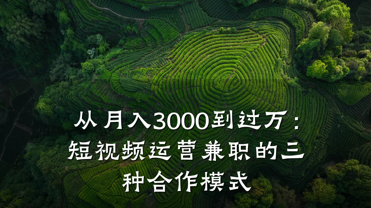 从月入3000到过万：短视频运营兼职的三种合作模式