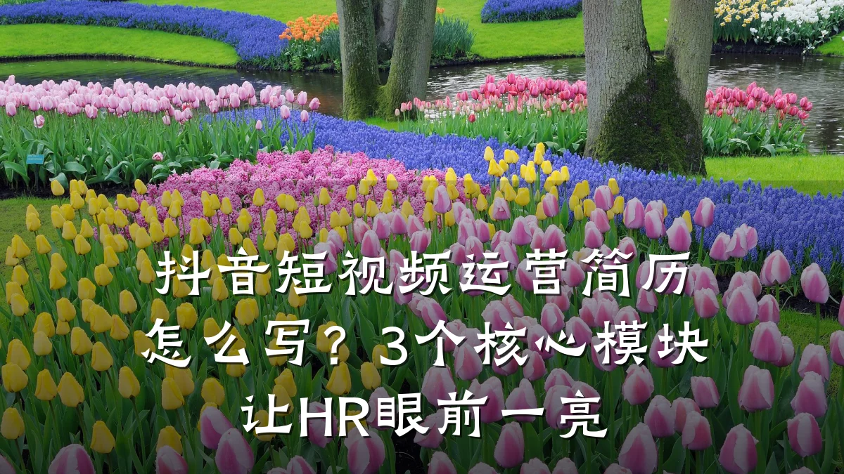 抖音短视频运营简历怎么写？3个核心模块让HR眼前一亮