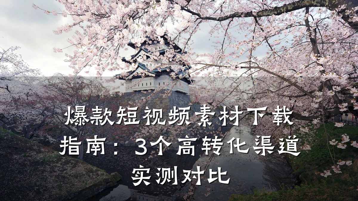 爆款短视频素材下载指南：3个高转化渠道实测对比