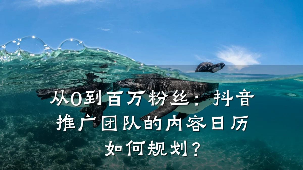 从0到百万粉丝：抖音推广团队的内容日历如何规划？