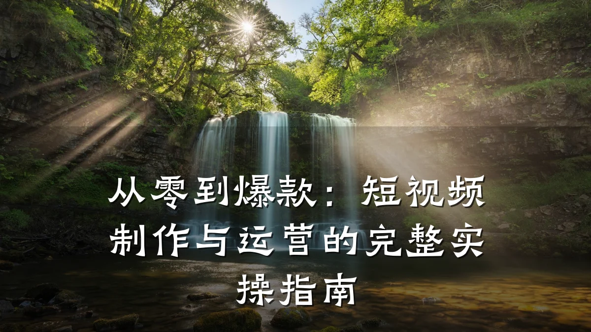 从零到爆款：短视频制作与运营的完整实操指南